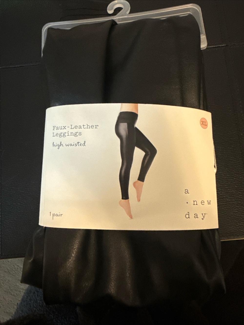 a new day Black Faux-Leather High-Waist Leggings